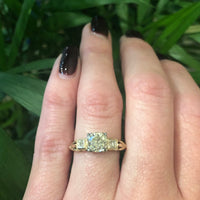 Gorgeous Pale Yellow Diamond Low Profile Engagement Ring