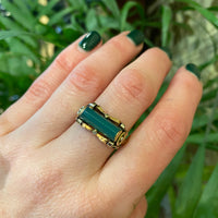 Retro Chrysoprase Statement Ring