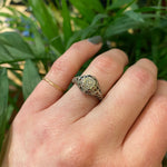 Vintage 1920's White Gold Filigree Diamond Engagement Ring