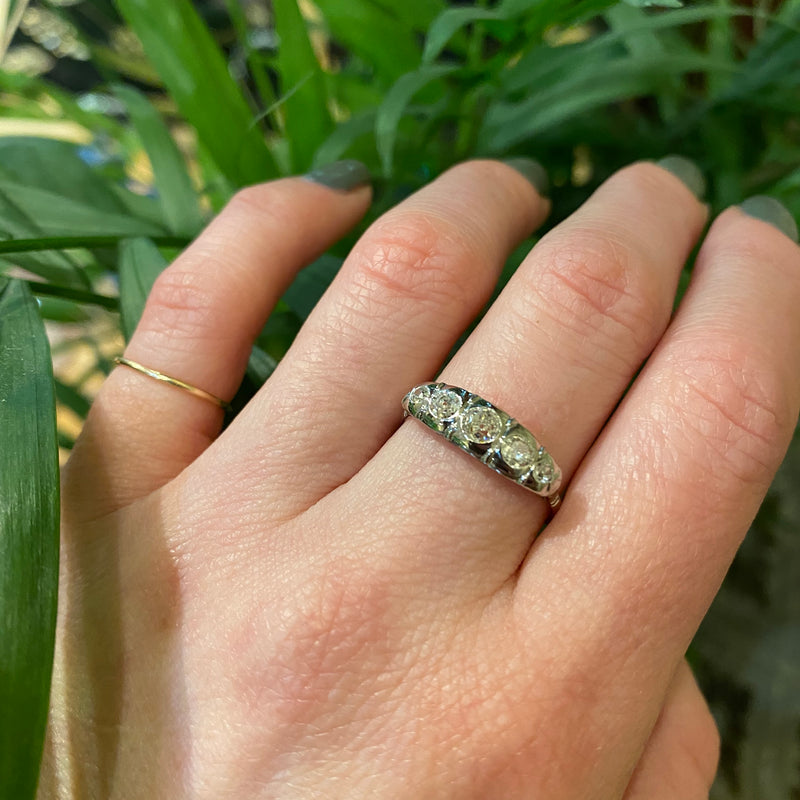 Modern Gypsy Art Deco OMC Diamond Band
