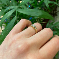Delightful Engraved Gold and Platinum OMC Diamond Ring