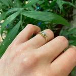 Delightful Engraved Gold and Platinum OMC Diamond Ring