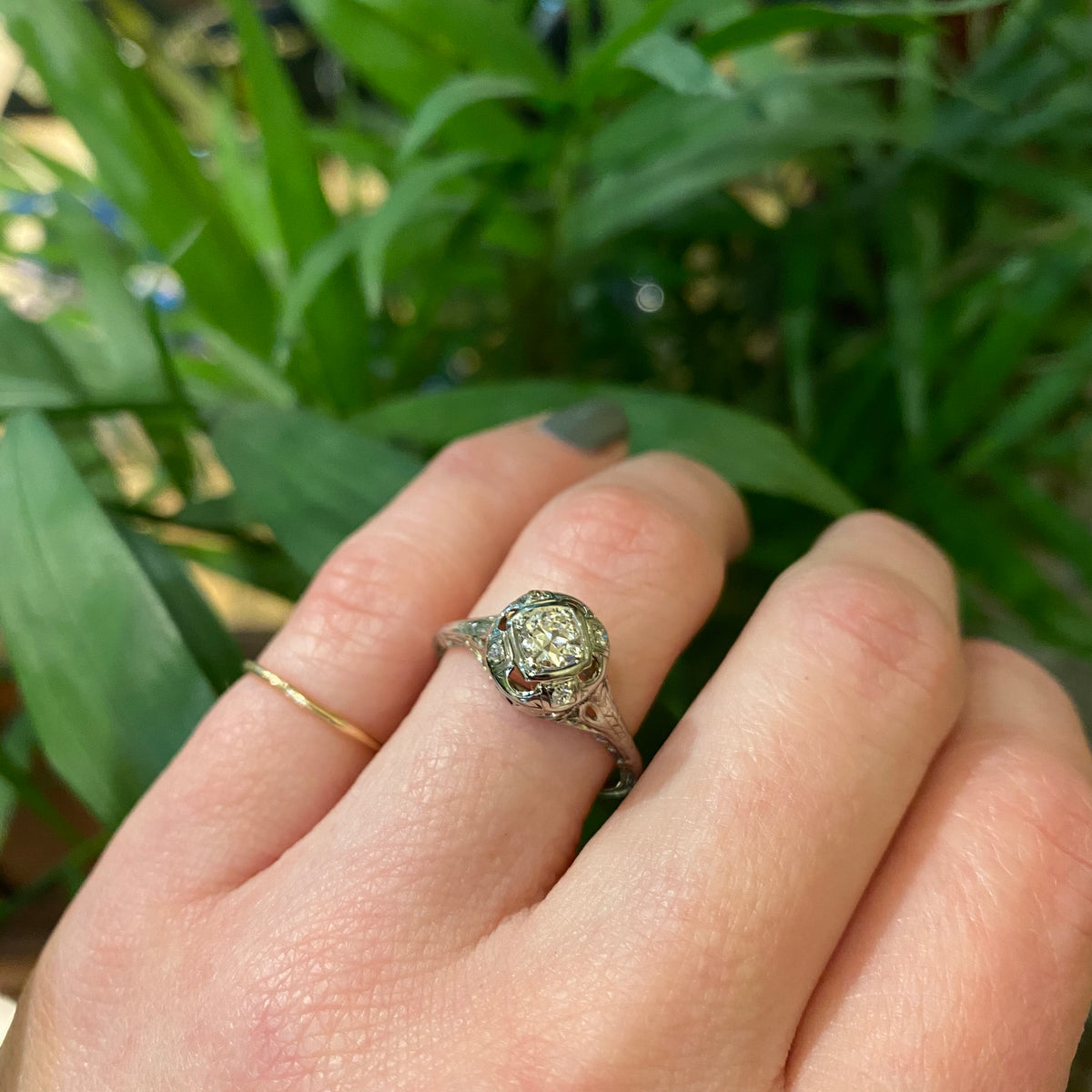 The Prettiest Filigree Diamond Engagement Ring