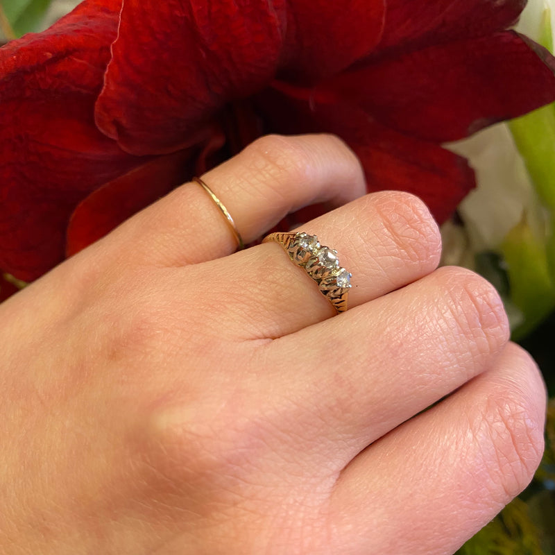 Triple Rose Cut Diamond Ring