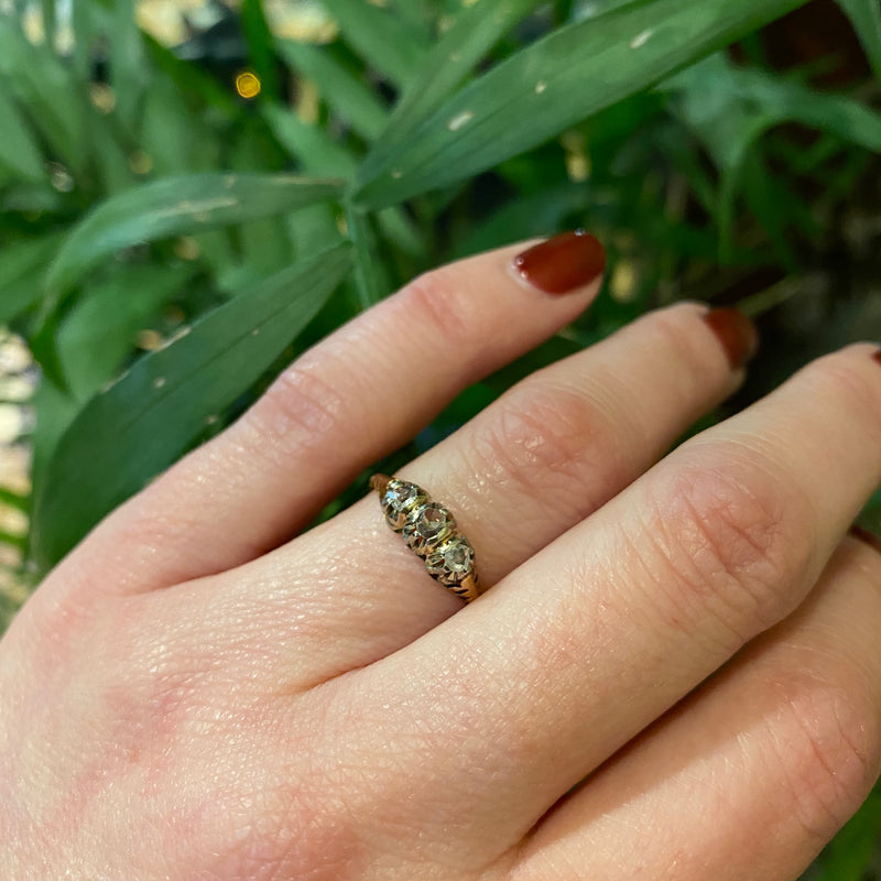 Triple Rose Cut Diamond Ring