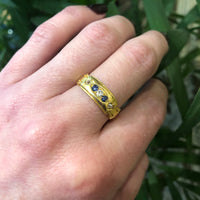 English Buckle Band with Sapphires and Diamonds