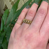 Clover and Forget Me Nots Wide Gold Band
