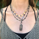Long Vintage Niello Silver Chain with Swivel Hook