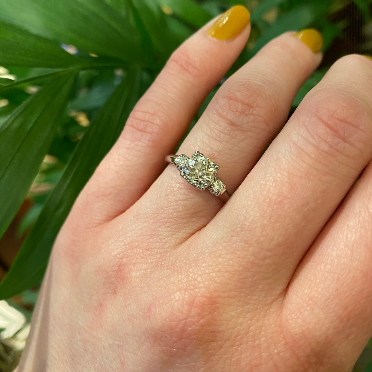 Beautiful Vintage 1 Carat OEC Diamond Platinum Engagement Ring