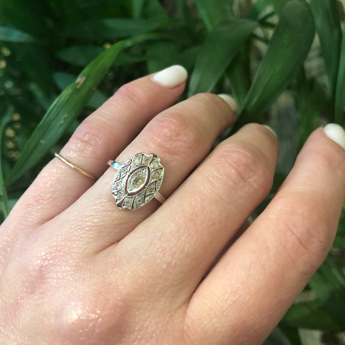 Stunning Fancy Diamond Edwardian Ring
