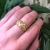 Edwardian Hearts and Daisies Keeper Ring