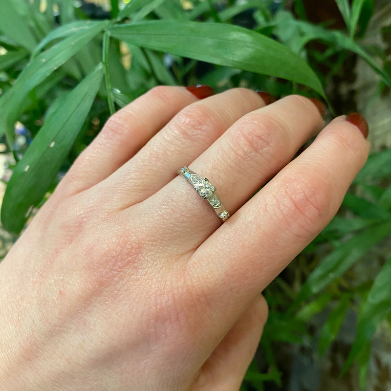 Wonderfully Unique White Gold Diamond Engagement Ring