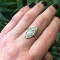 The Old Mine Diamond 18k Gold Navette Ring