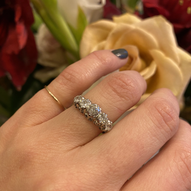 Gorgeous Edwardian Platinum Diamond Band