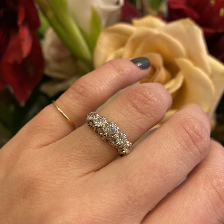Gorgeous Edwardian Platinum Diamond Band
