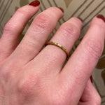 Slim and Elegant Engraved Gold Band