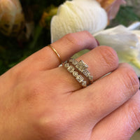 Unique Vintage Platinum and Diamond Wedding Set