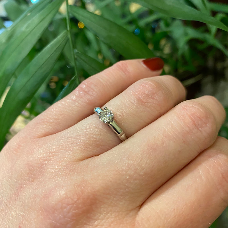 Simply Lovely Vintage 1940's Platinum Diamond Solitaire