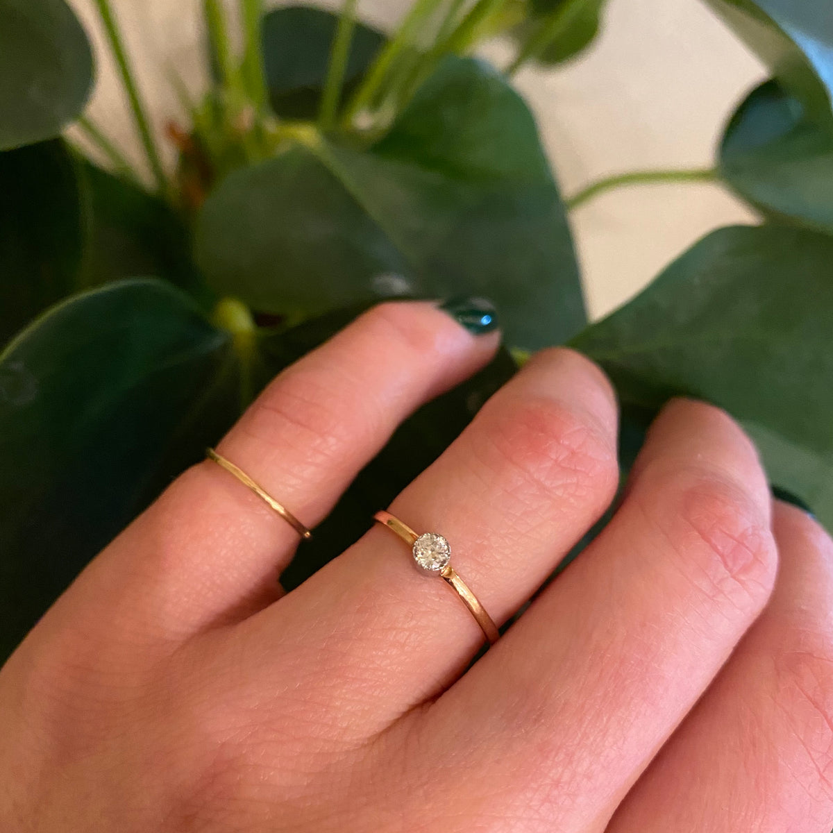Orbit Rose Gold and Platinum Diamond Ring