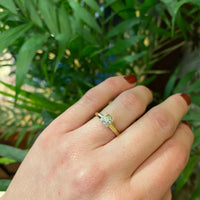 Vintage 2 tone Gold and Diamond Engagement Ring