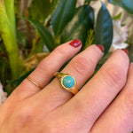 Recycled Gold Turquoise Specimen Gypsy Ring