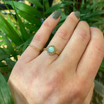 Antique Rose Cut Diamond Halo Opal Ring
