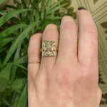 1940's Yellow Gold Diamond Panel Ring