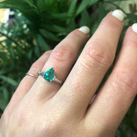 The Platinum Pear Shape Emerald Engagement Ring