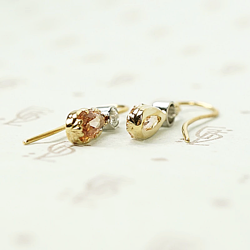 Imperial Topaz and Diamond Drop Earrings