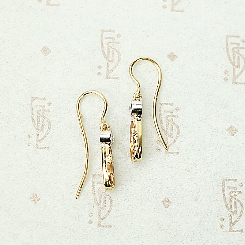 Imperial Topaz and Diamond Drop Earrings