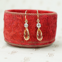 Imperial Topaz and Diamond Drop Earrings