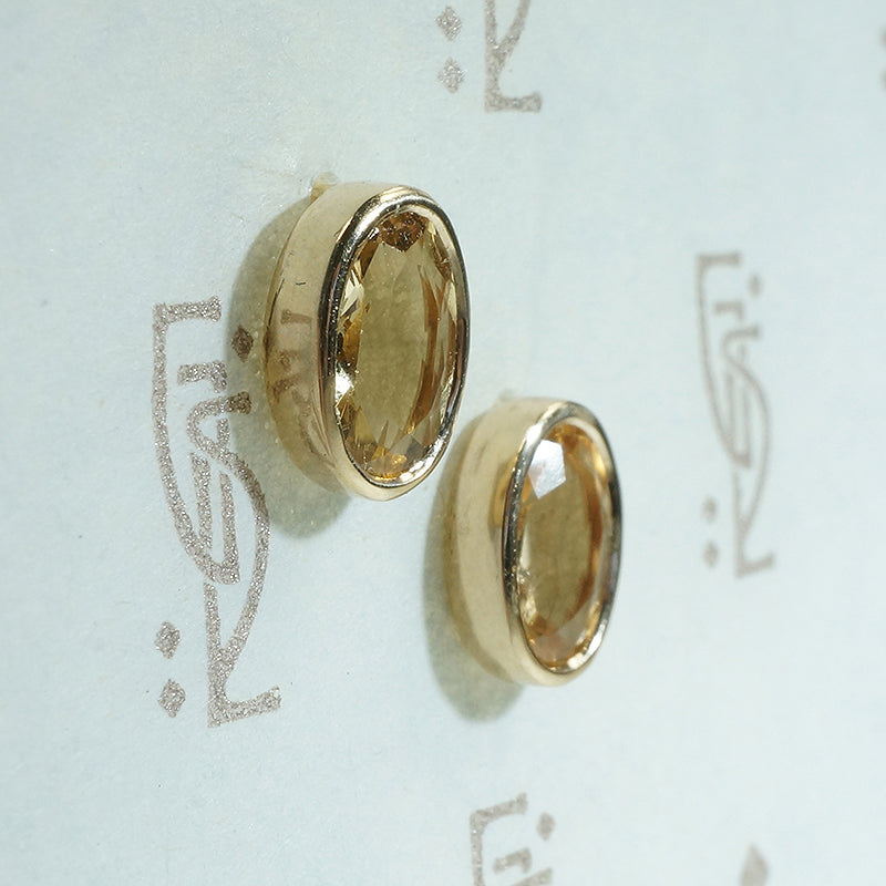 Peachy Imperial Topaz Recycled Gold Stud Earrings