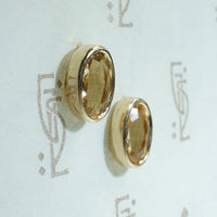 Peachy Imperial Topaz Recycled Gold Stud Earrings