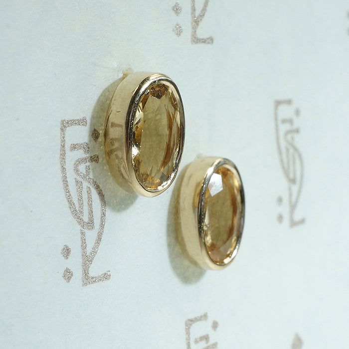 Peachy Imperial Topaz Recycled Gold Stud Earrings