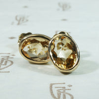 Peachy Imperial Topaz Recycled Gold Stud Earrings