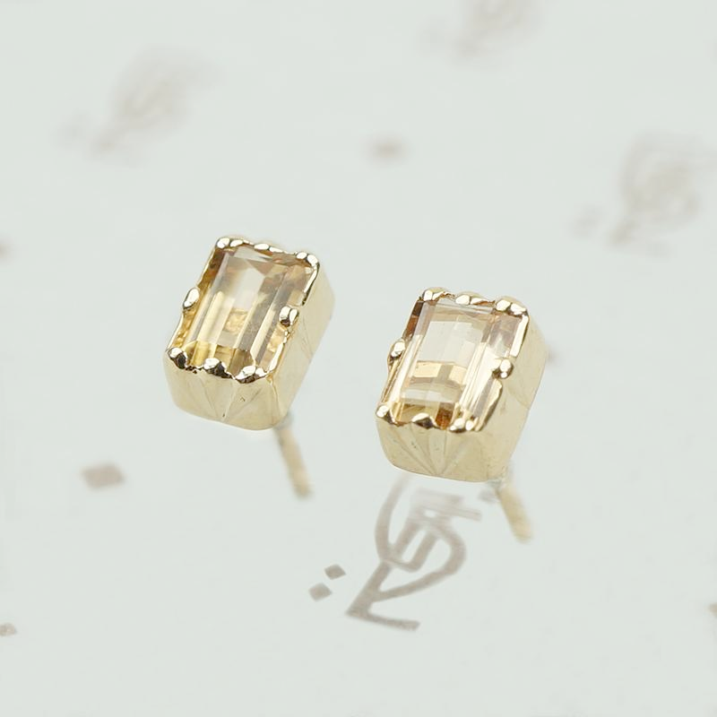 Antique Imperial Topaz Stud Earrings