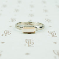 14k recycled white gold and imperial topaz ring