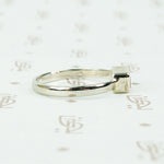 14k recycled white gold and imperial topaz ring side view