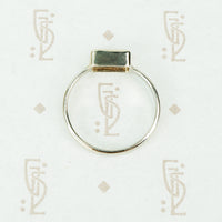 14k recycled white gold and imperial topaz ring side view