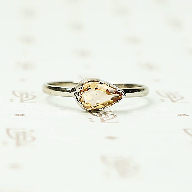Imperial Topaz in Recycled White Gold East to West