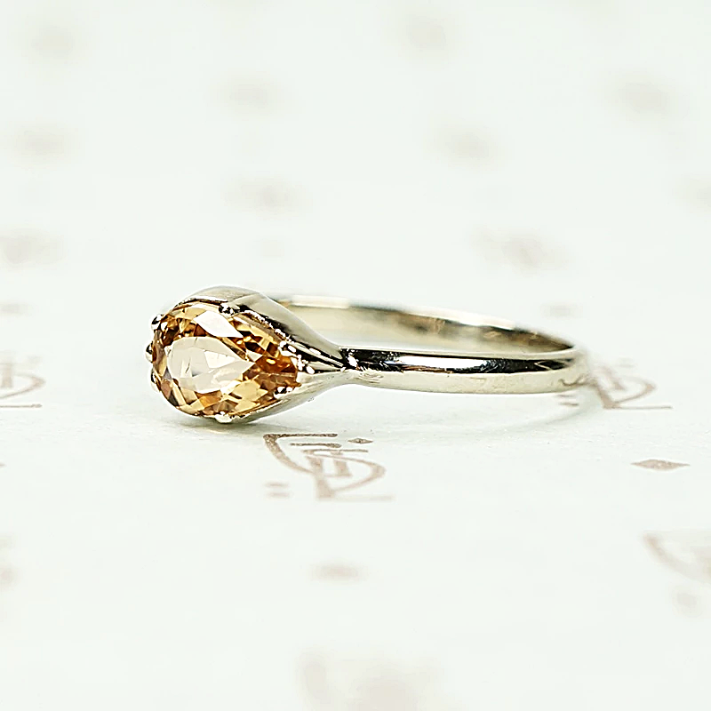 Imperial Topaz in Recycled White Gold East to West