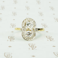 double diamond rose cut diamond surround infinity ring