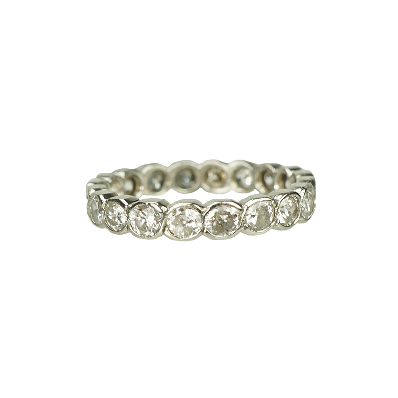 Unusual Vintage Platinum Diamond Eternity Band
