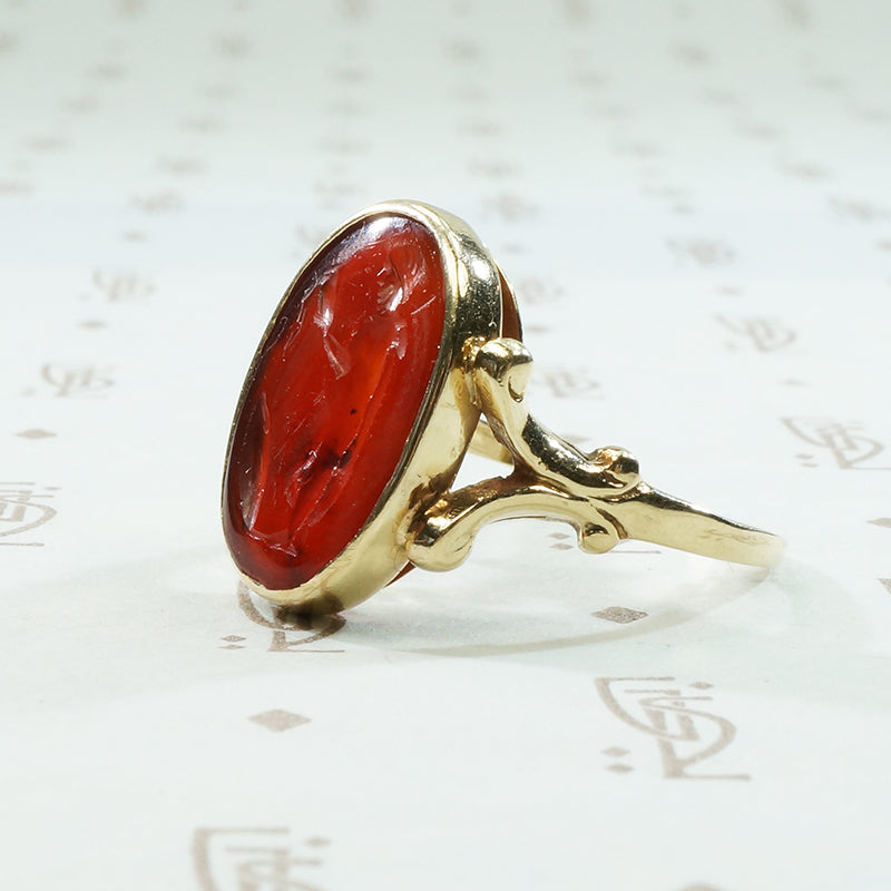 Carnelian Intaglio Ring The God Mars