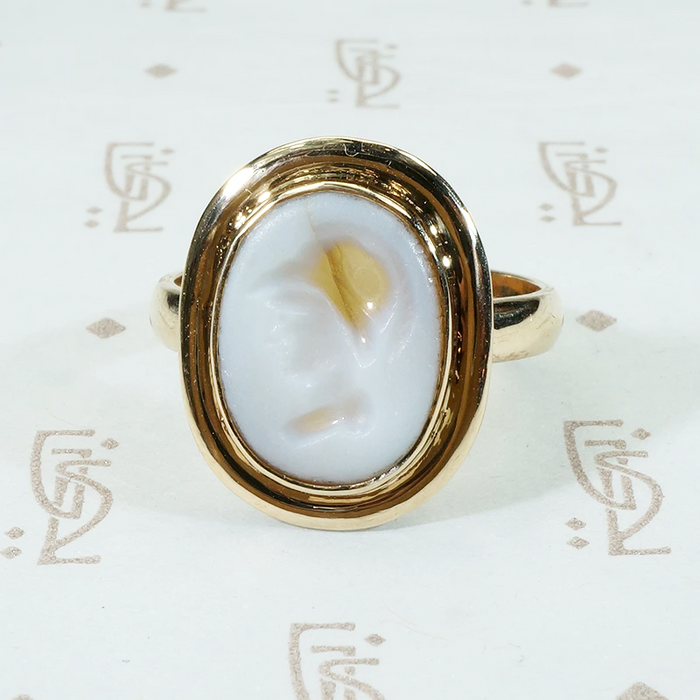 orange and white banded agate intaglio ancient roman carved carnelian centurion