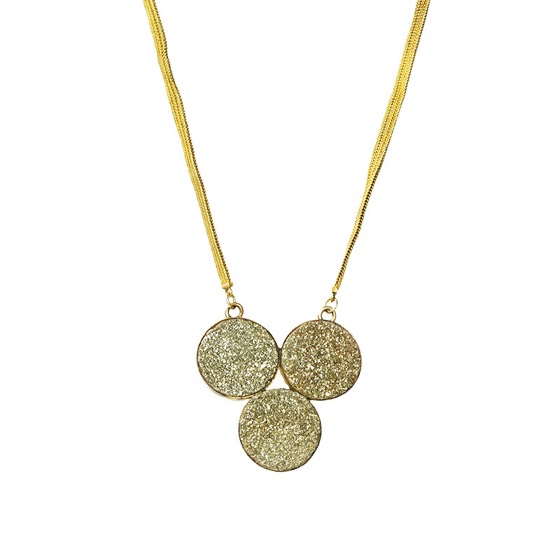 Vintage woven 15k chain with Pyrite