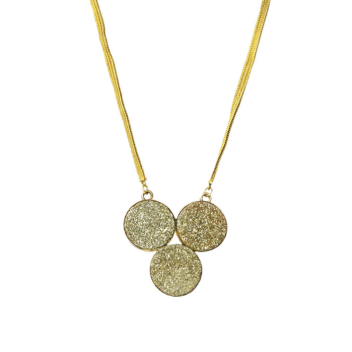Vintage woven 15k chain with Pyrite