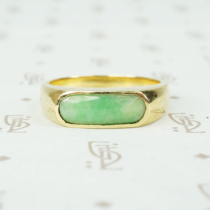 gold jade losenge ring