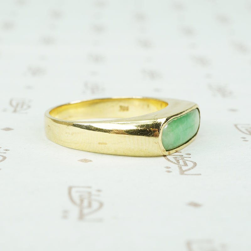 Classic Vintage Jade and Gold Band