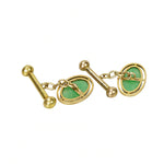 Apple Green Jade and Gold Cufflinks - Gem Set Love